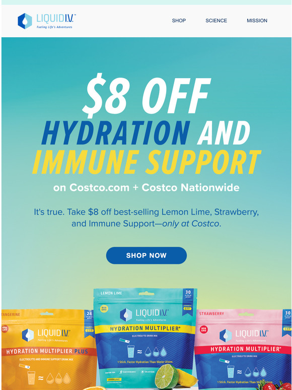 Liquid IV 8 OFF AT COSTCO NATIONWIDE Milled