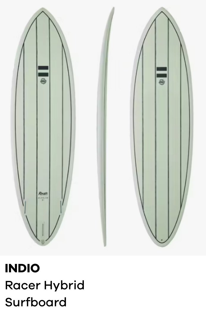 Indio Racer Hybrid Surfboard Stripes