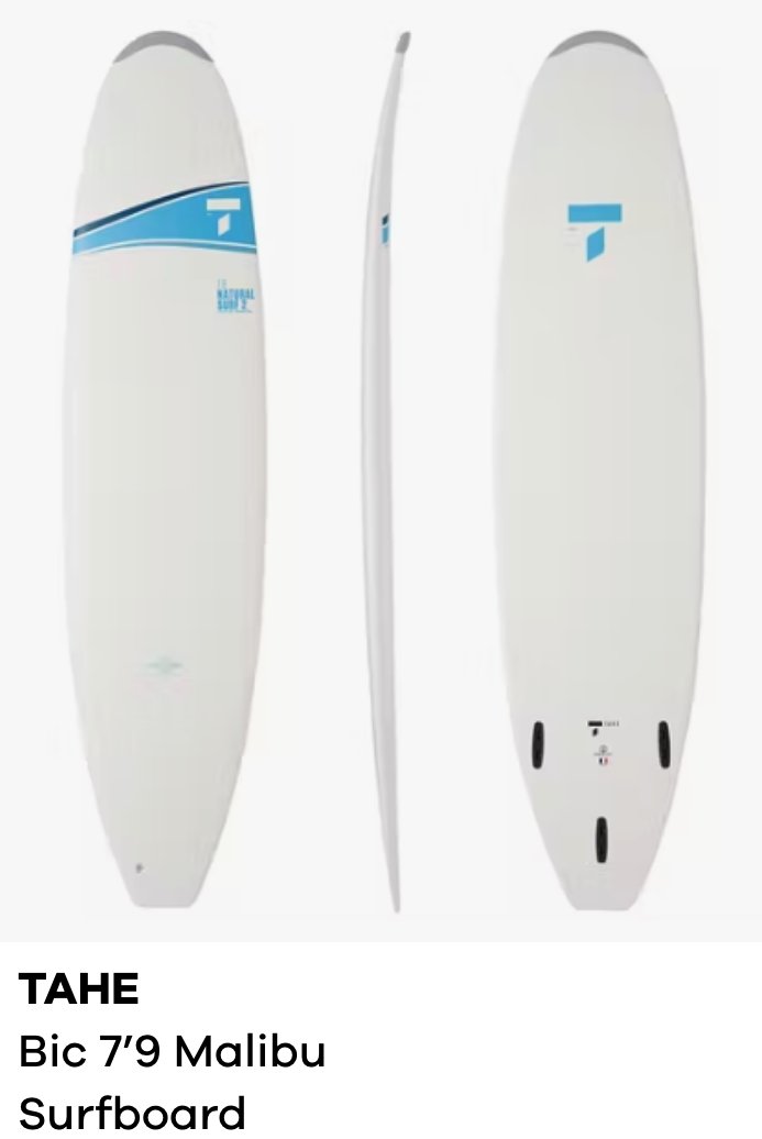 Tahe Bic Malibu Surfboard 7'9
