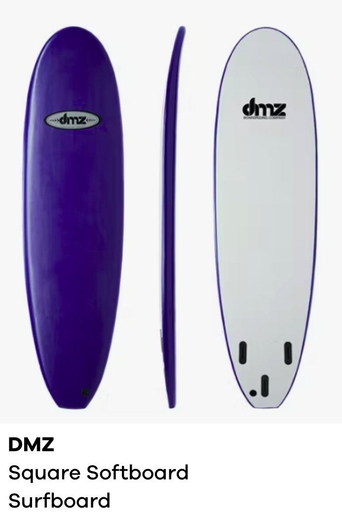 DMZ Square Softboard Surfboard Dark Blue