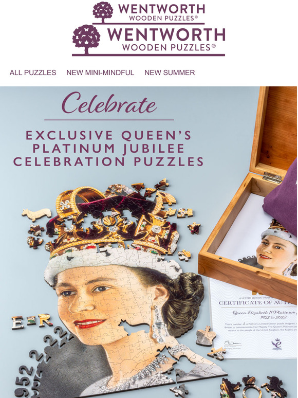 Wentworth Wooden Puzzles Queen's Jubilee Celebration Puzzles Milled