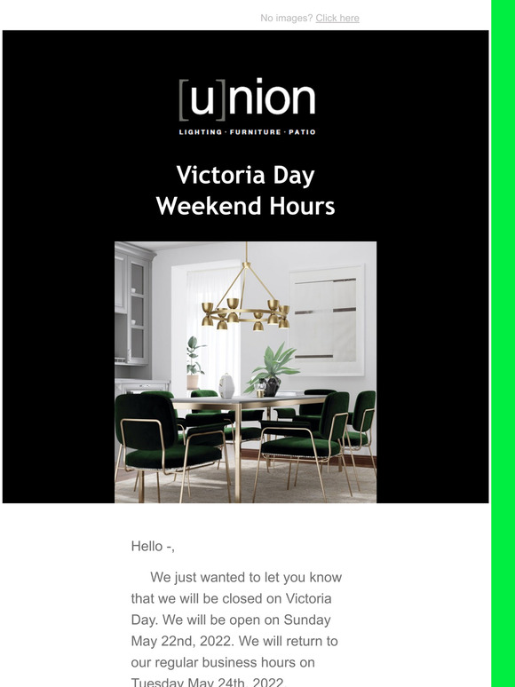 Victoria Day Weekend Hours