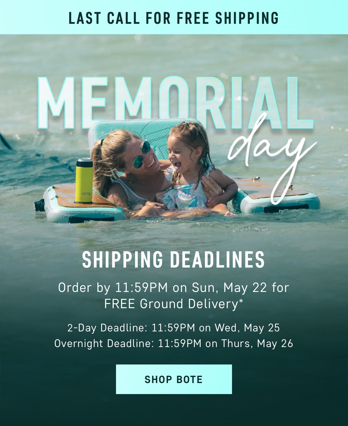 Last Call - Memorial Day Free Shipping