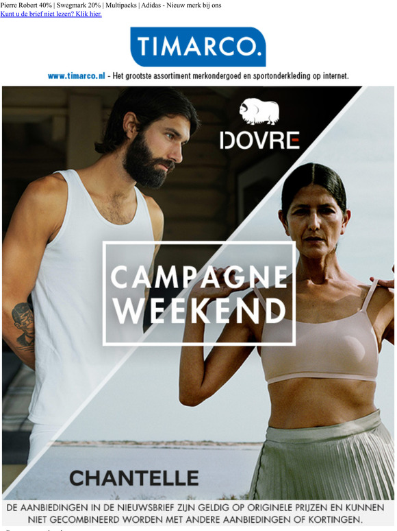 CAMPAGNE WEEKEND! | Chantelle 20% | Dovre 2+1 gratis
