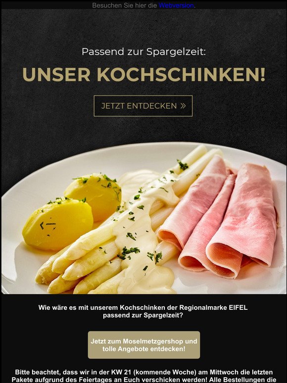 Kochschinken zur Spargelzeit | Moselmetzger.de