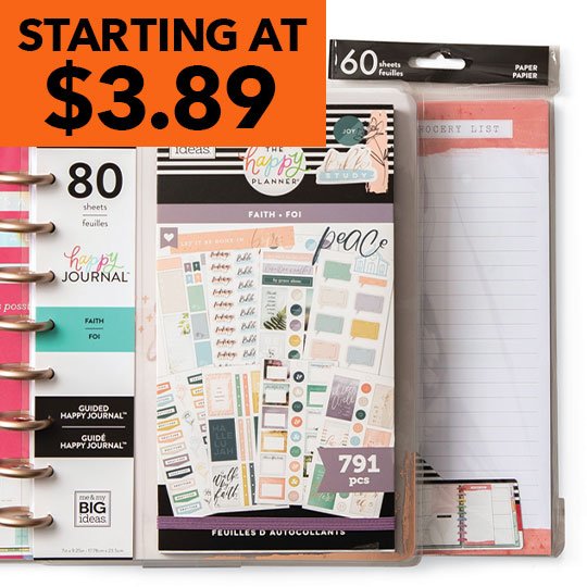 ENTIRE STOCK Happy Planner. Starting at $3.89.