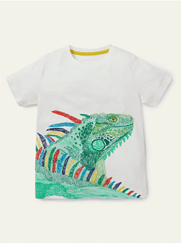 T-shirt à super surpiqûres - Iguane ivoire