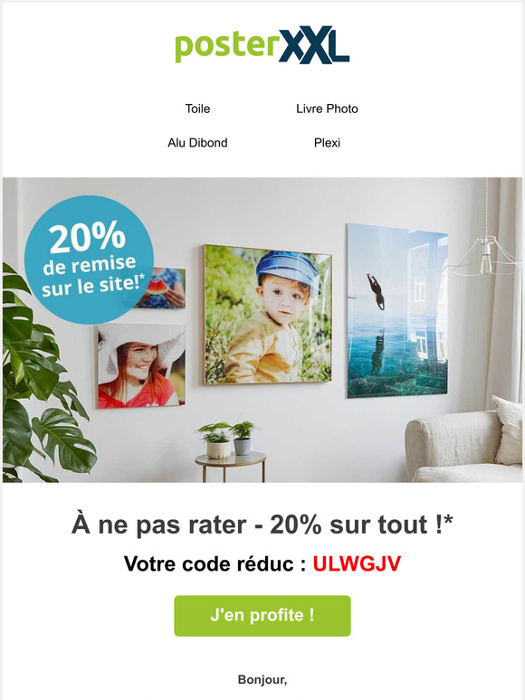 20% de remise sur le site!