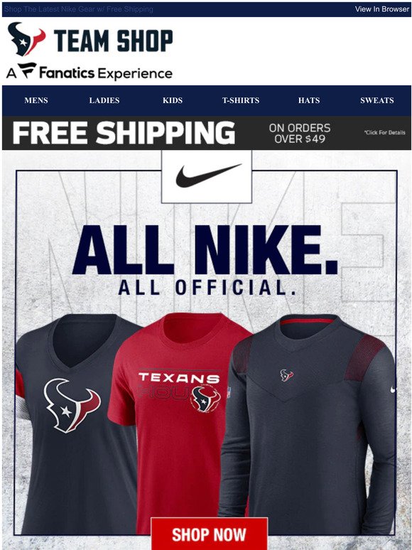 Give Your Gear Game a Boost -- Texans Nike
