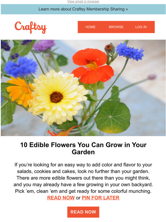 Craftsy: 10 Edible Flowers You Can Grow In Your Garden | Milled