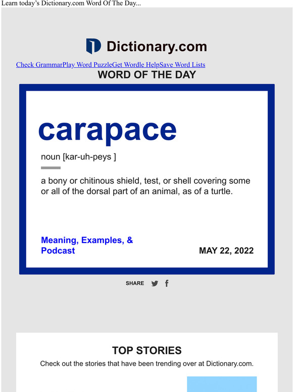 carapace Word of the Day Milled