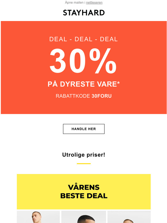 Vrens Beste Deal | T-shirts fra 83,- | Bukser fra 174,- | Skjorter fra 224,-