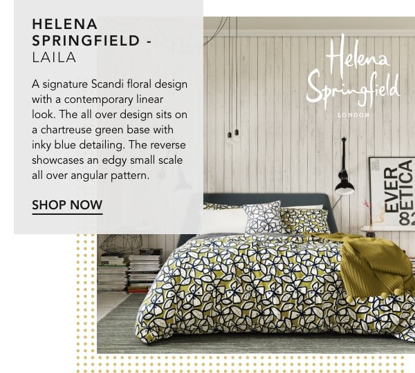 Helena Springfield Laila Bedding in Green & Ink