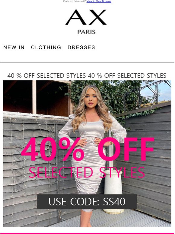 40% Off selected styles 