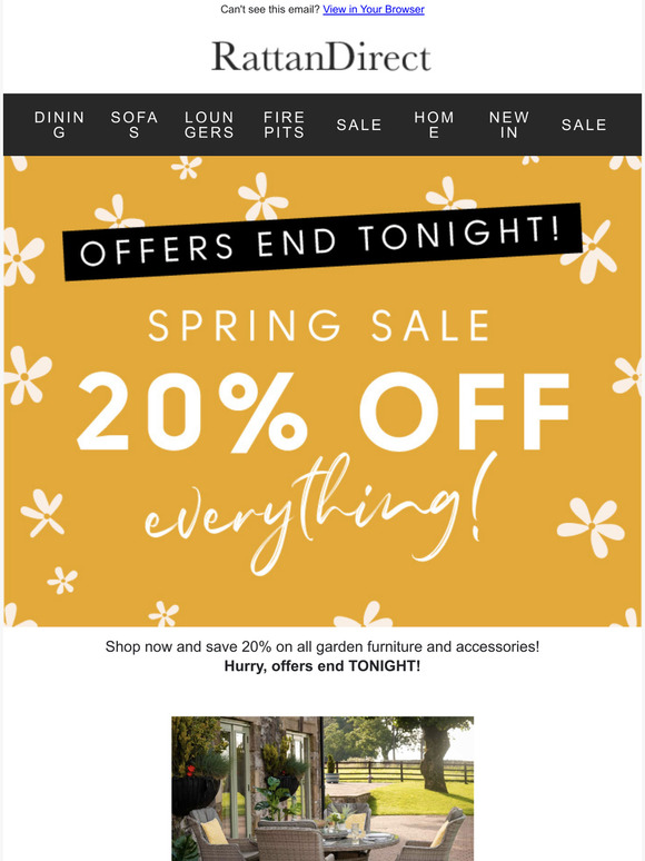 Rattan Direct 20 OFF EVERYTHING Ends Tonight Milled