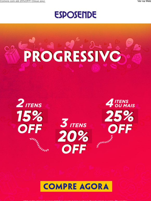 At 25%OFF nesse e-mail, vem! 