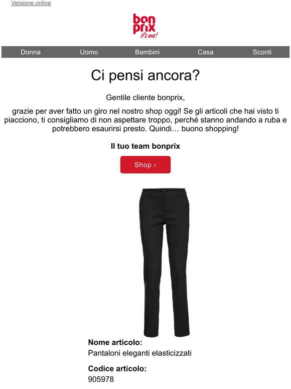 Bonprix: L'articolo che ti piace sta terminando! | Milled