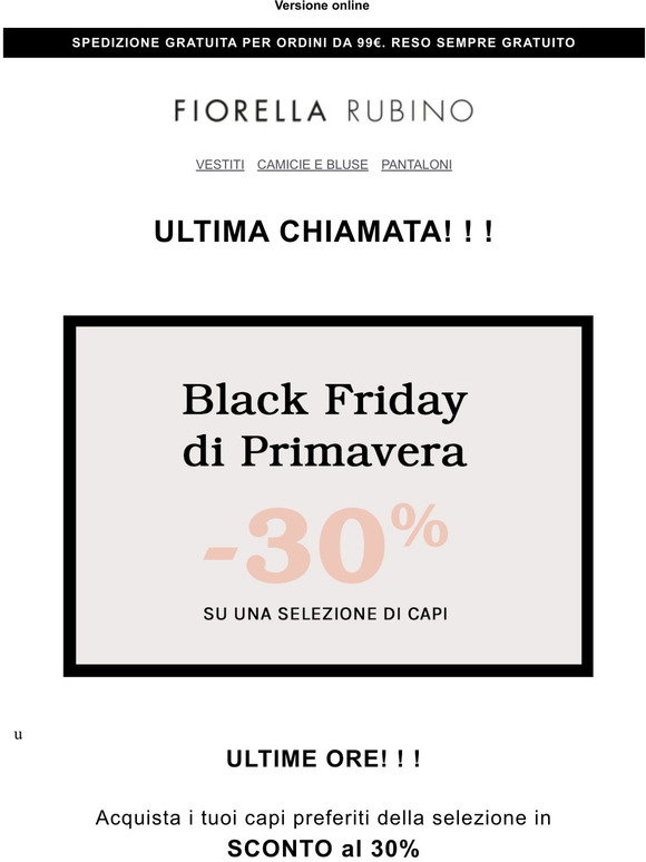 Fiorella Rubino IT: ULTIMA CHIAMATA per il BLACK FRIDAY DI PRIMAVERA |  Milled