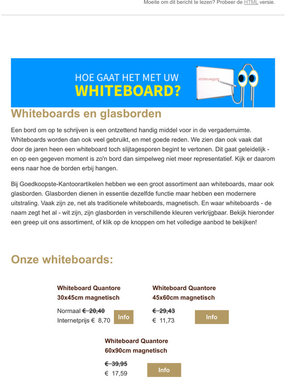 Zijn uw whiteboards nog netjes en representatief?