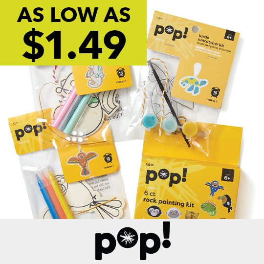 POP! Summer Kids' Craft Kits. As low as $1.49.