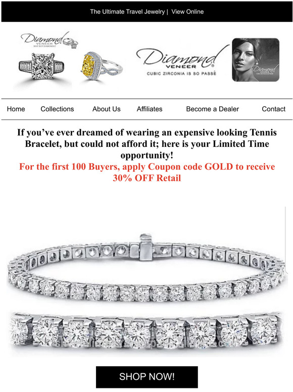 At last - Diamond Veneer Tennis Bracelets back in stock!