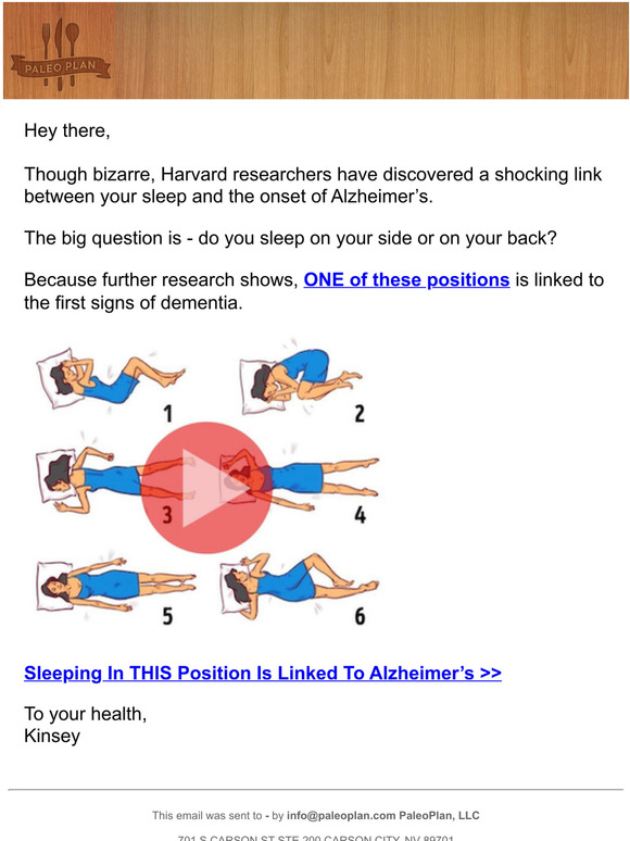 PaleoPlan Sleeping in THIS position linked to dementia onset Milled