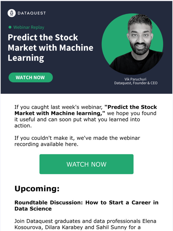 DataQuest Predict the stock market with machine learning Milled