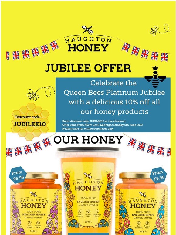 Celebrating the Queen Bees Jubilee with 10% off our products