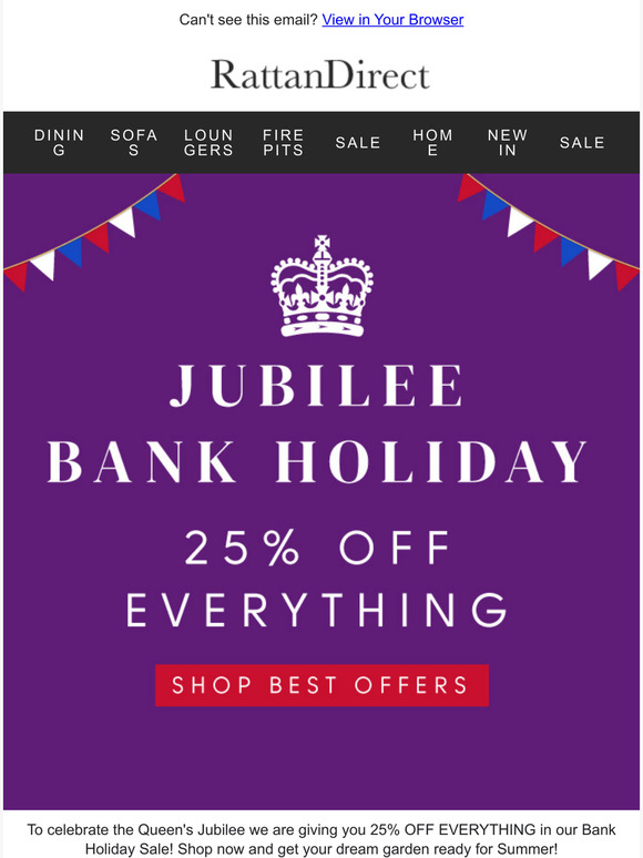 Rattan Direct Jubilee Bank Holiday Sale NOW ON Milled