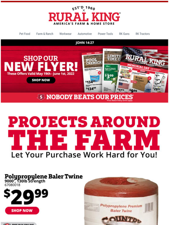 Rural Farm Projects 9000 ft. Baler Twine 29.99! Milled