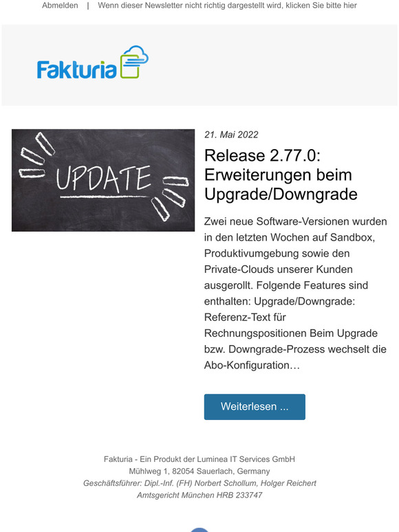 Release 2.77.0: Erweiterungen beim Upgrade/Downgrade