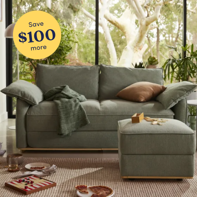 Save $100 more when you add an Ottoman to your 3-seater Cushy Sofa Bed.