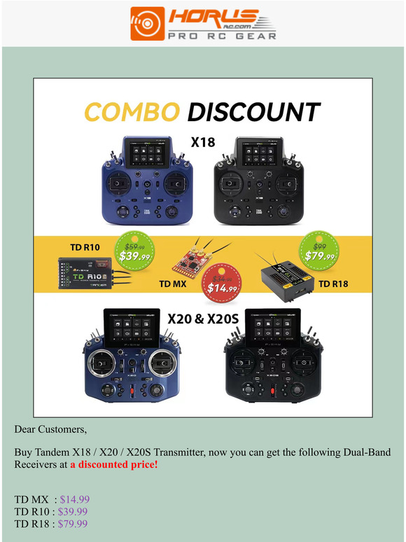[COMBO DISCOUNT] X18/X20/X20S Transmitter & TD Series Receivers