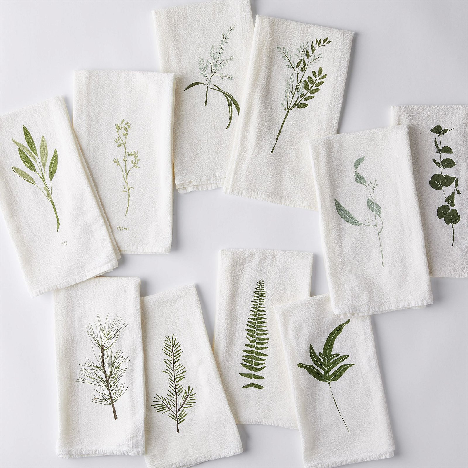 Botanical Flour Sack Cotton Napkins (Set of 4)
