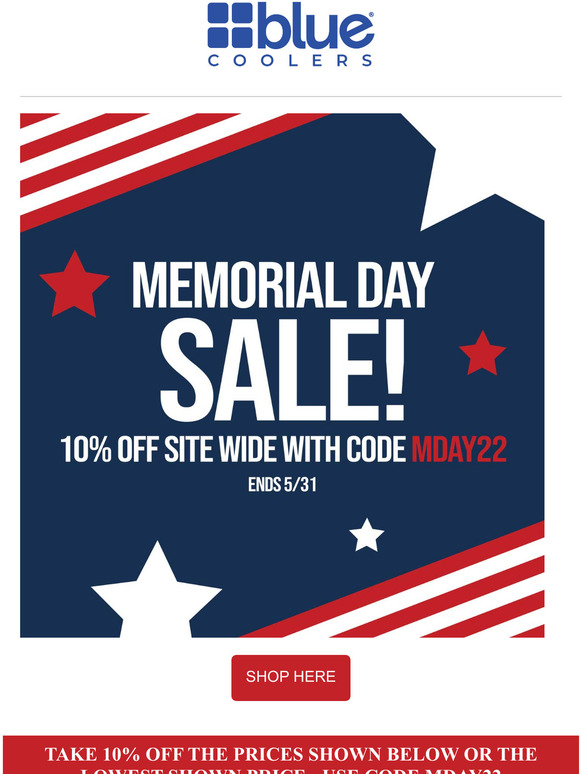 Blue Coolers Memorial Day Savings Start Now! Milled