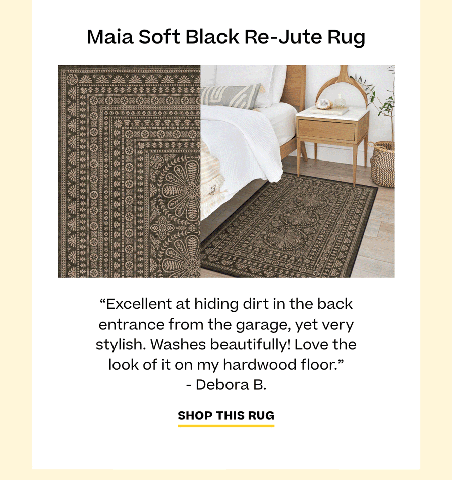 Maia Soft Black Re-Jute Rug