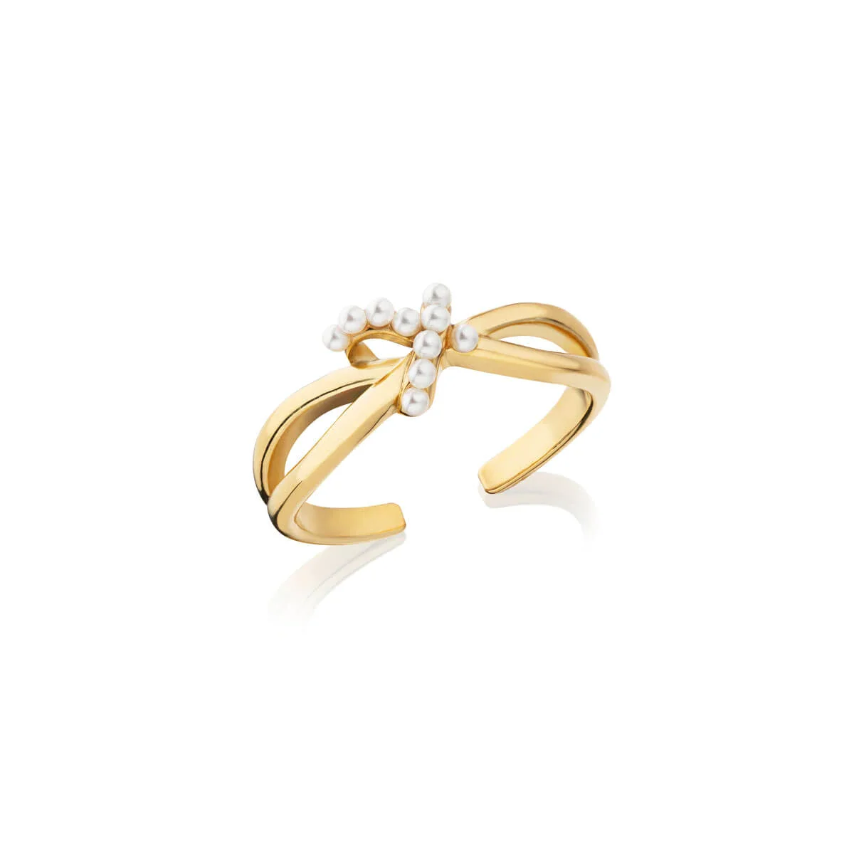 Image of Tie the Knot Pearl Ring (Gold)