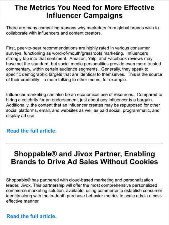 Shoppable News: The Metrics You Need for More Effective Influencer Campaigns