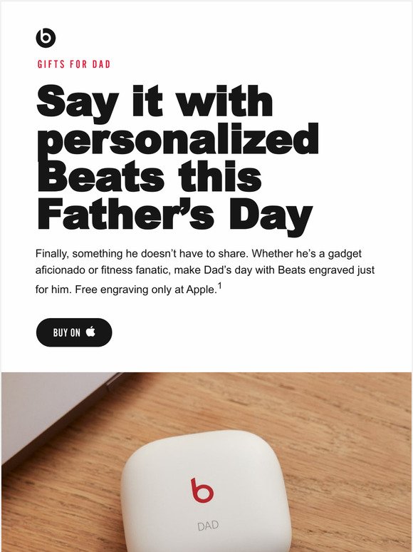 Make Dads day with Beats engraved just for him