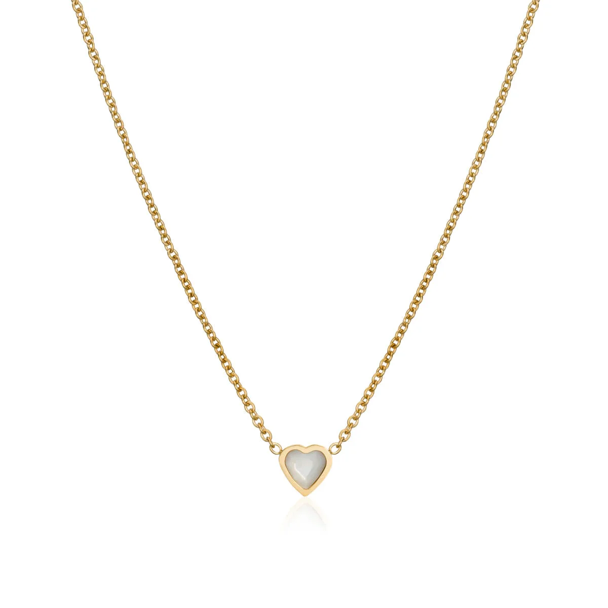 Image of Mini Heart Birthstone Necklace (Gold)