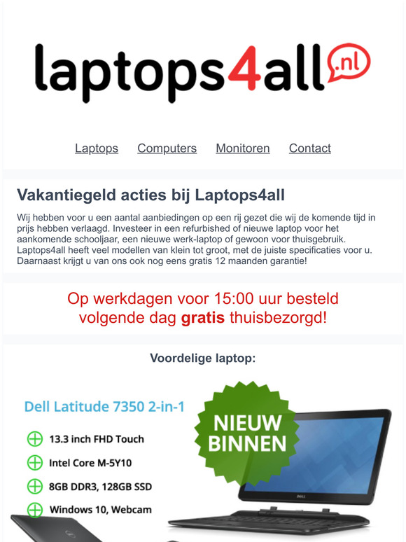 Besteed uw vakantiegeld verstandig en kies voor een refurbished laptop!
