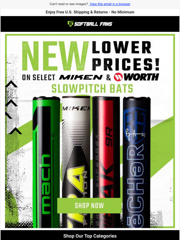 NEW Low Prices on Select Mike and Worth Slowpitch Bats