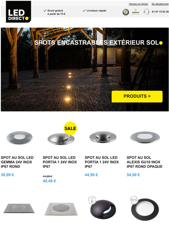 Illuminez les alles de jardin et les alles avec des spots au sol