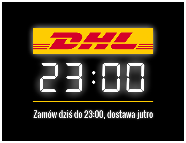 Zamów do 23:00, wybierz dostawę kurierem DHL i odbierz paczkę już jutro!