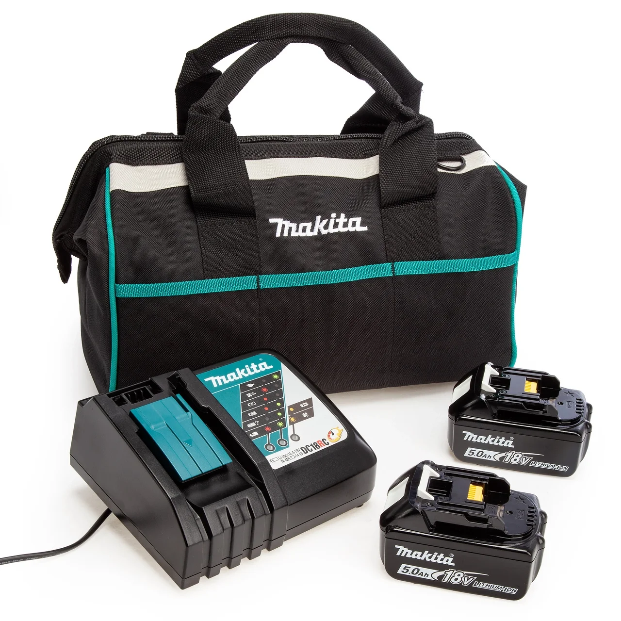 Image of Makita <br><strong>DC18RC Charger & 2 x 18V 5.0Ah Batteries</strong>
