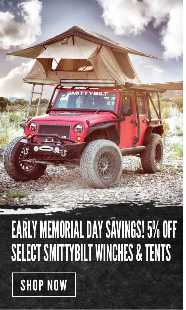 Early Memorial Day Savings! 5% Off Select Smittybilt Winches & Tents