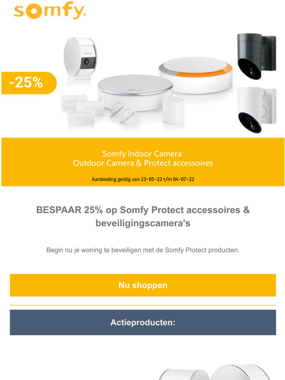 Bespaar 25% op Somfy Protect accessoires