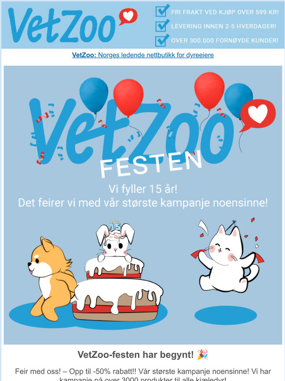 Ikke g glipp av VetZoo-festen! 
