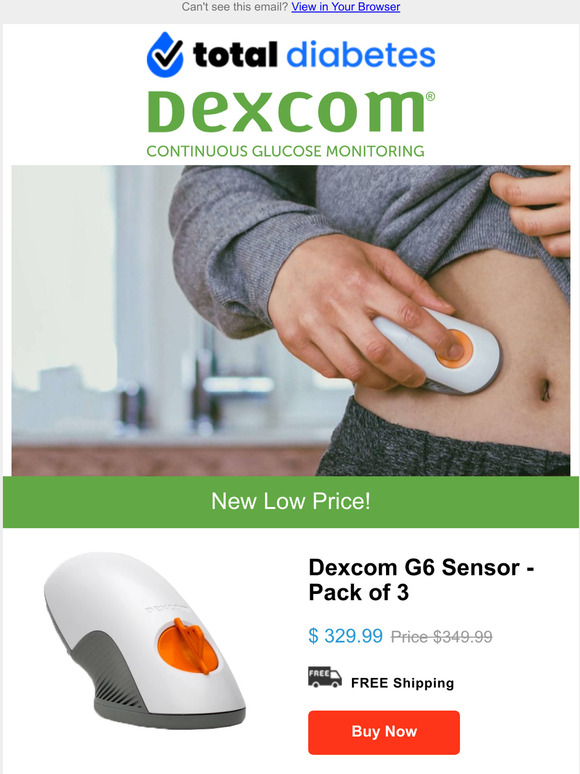 Total Diabetes Supply G6 Sensors New LOW Price! Milled