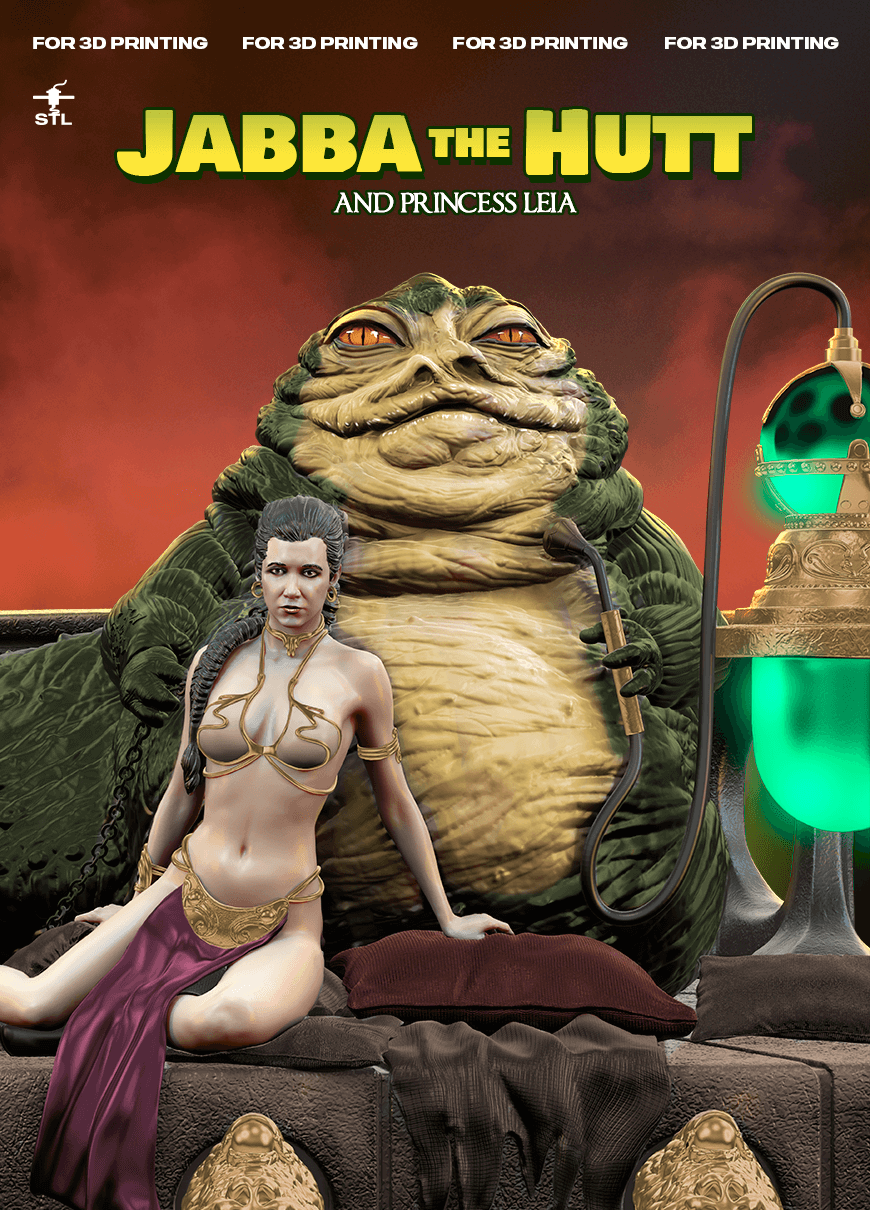 Jabba The Hutt & Princess Leia - STL files for 3D Printing